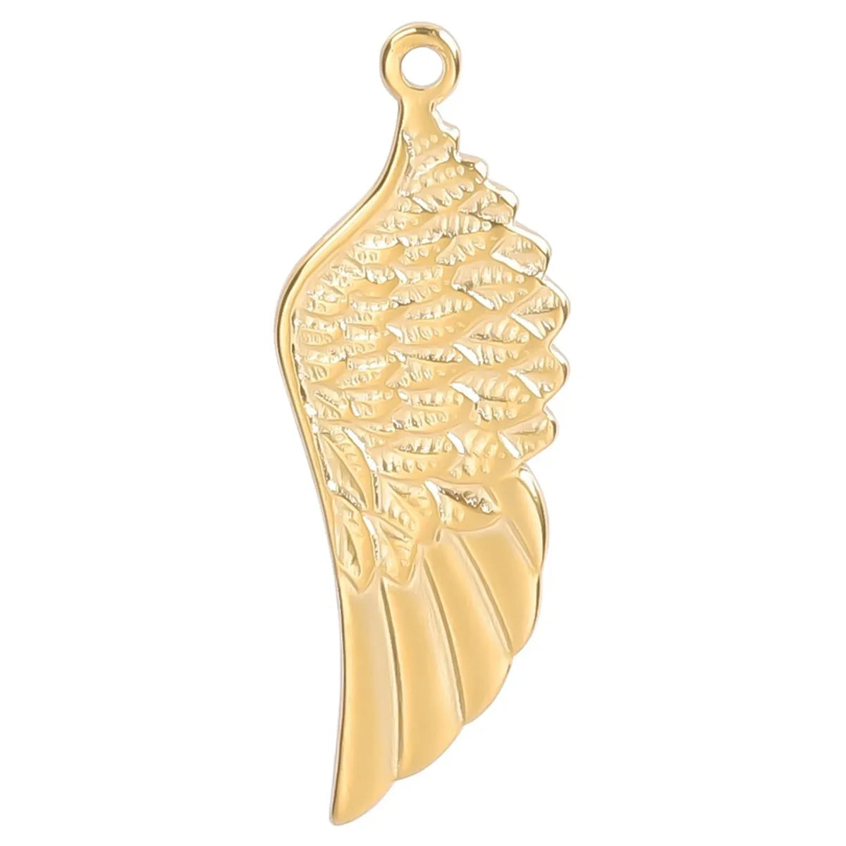 1 Piece Hole 1~1.9mm 304 Stainless Steel 18K Gold Plated Wings Polished Pendant