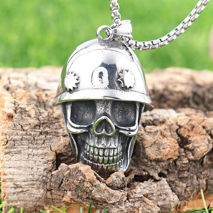 1 Piece Hole 10mm+ 304 Stainless Steel Skull Polished Pendant