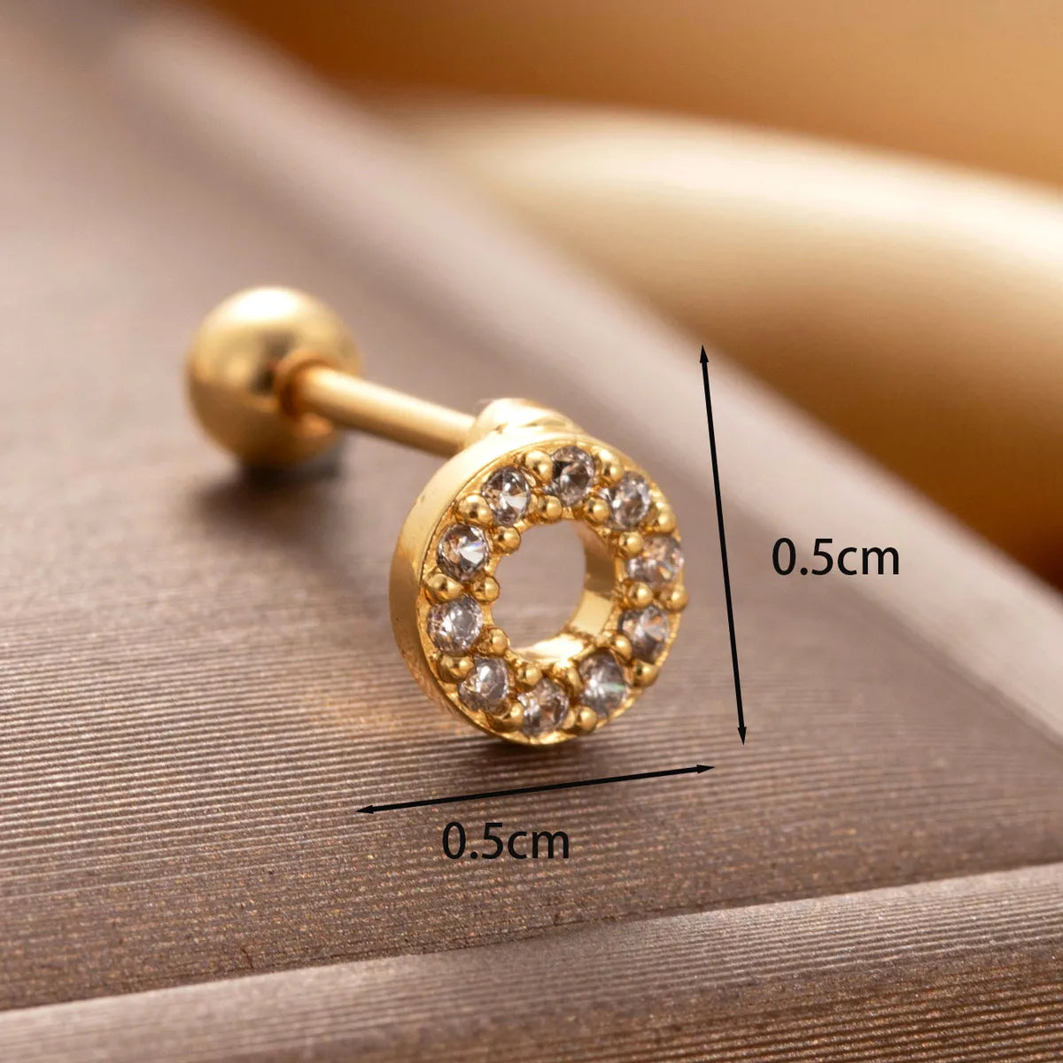 1 Piece IG Style Cute Simple Style Rabbit Circle Bow Knot Hollow Out Inlay Copper Zircon Ear Studs