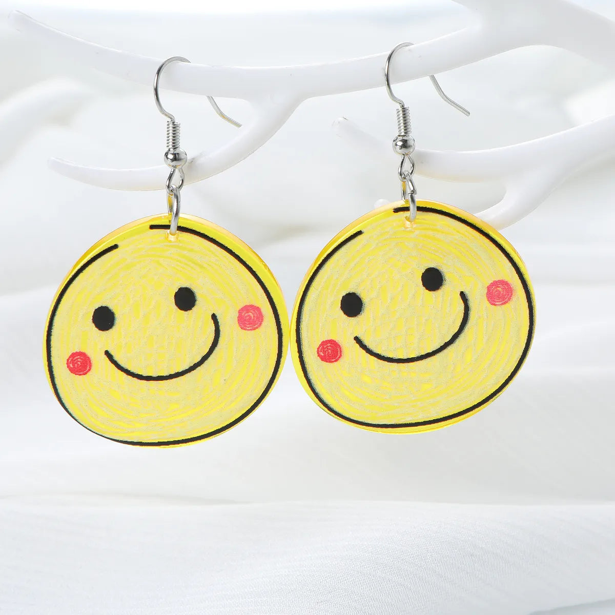 1 Piece IG Style Cute Smile Face Flower Arylic Alloy Ear Hook