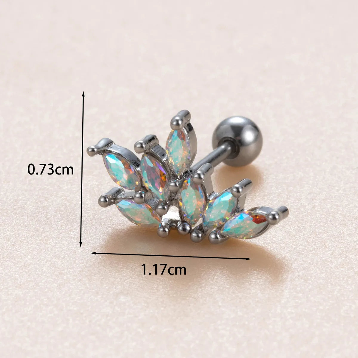 1 Piece IG Style French Style Simple Style Heart Shape Flower Inlay Copper Zircon Ear Studs