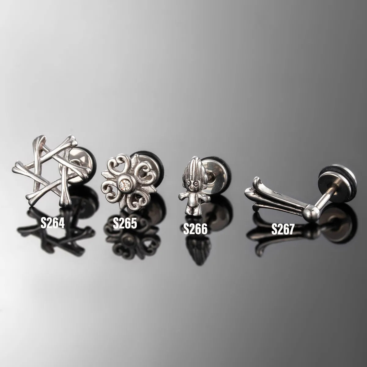 1 Piece IG Style Hip-Hop Simple Style Star 316 Stainless Steel  Ear Studs