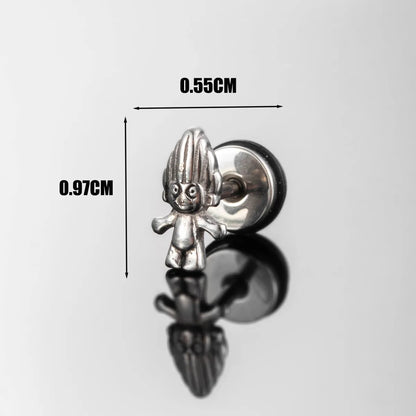 1 Piece IG Style Hip-Hop Simple Style Star 316 Stainless Steel  Ear Studs