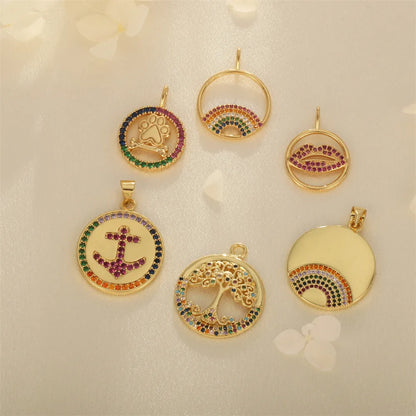 1 Piece Ig Style Lips Rainbow Tree Copper Inlay Jewelry Accessories