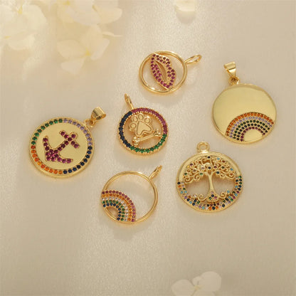 1 Piece Ig Style Lips Rainbow Tree Copper Inlay Jewelry Accessories