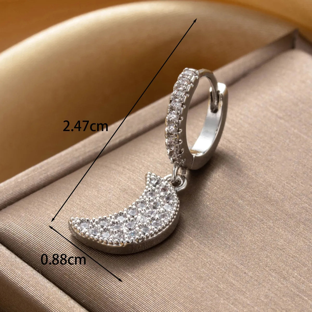 1 Piece Ig Style Moon Snowflake Copper Zircon Hoop Earrings Drop Earrings Ear Studs