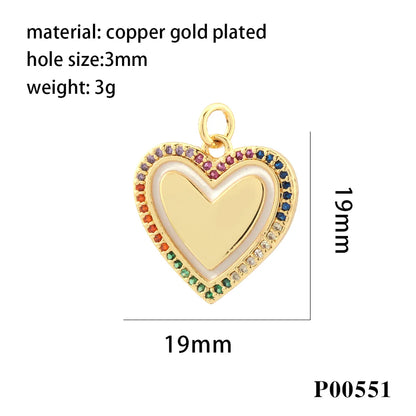 1 Piece Ig Style Pentagram Sun Heart Shape Copper Inlay Pendant Jewelry Accessories