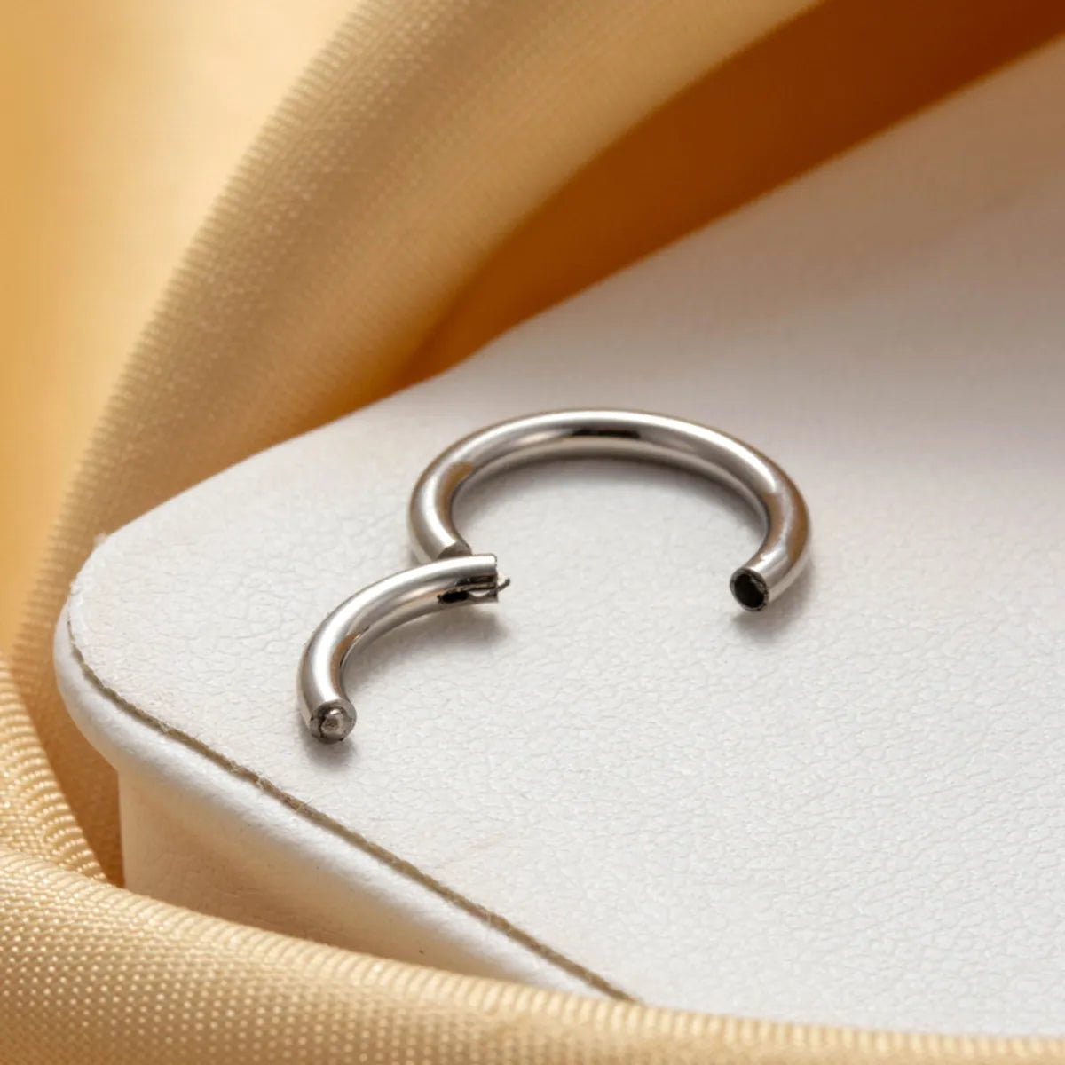 1 Piece Ig Style Round Plating Stainless Steel Hoop Earrings