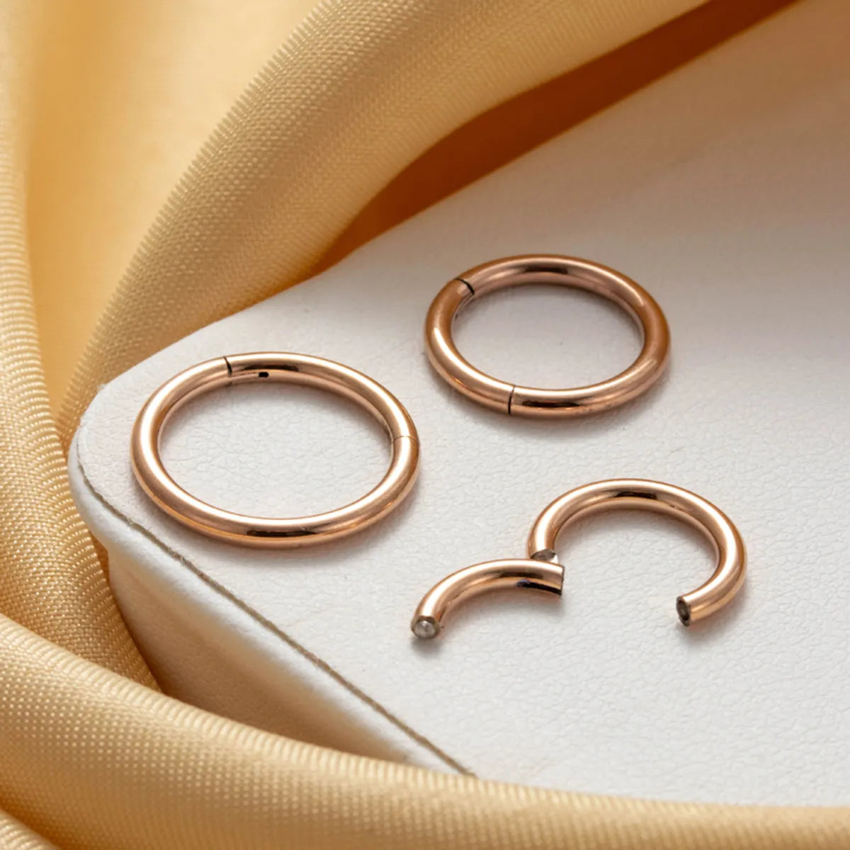 1 Piece Ig Style Round Stainless Steel Hoop Earrings