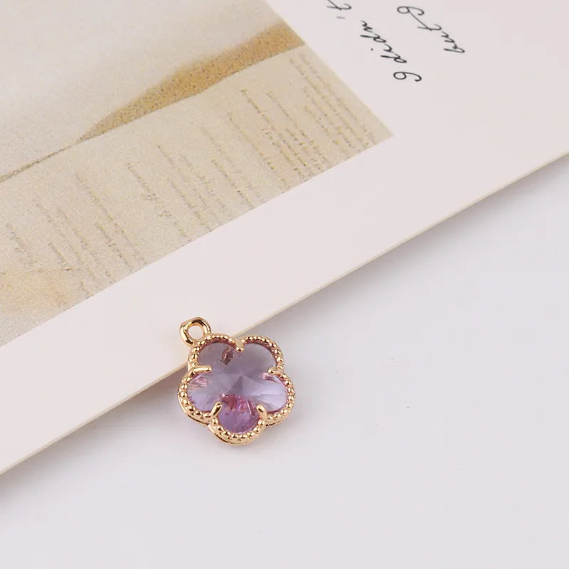 1 Piece Ig Style Shiny Flower Copper Inlay Pendant Jewelry Accessories