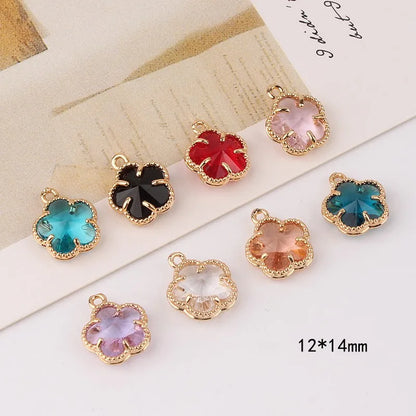 1 Piece Ig Style Shiny Flower Copper Inlay Pendant Jewelry Accessories