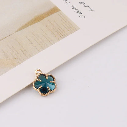 1 Piece Ig Style Shiny Flower Copper Inlay Pendant Jewelry Accessories