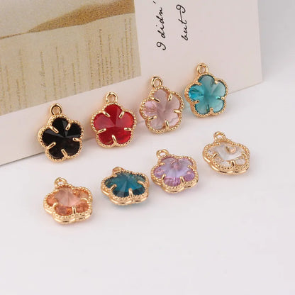 1 Piece Ig Style Shiny Flower Copper Inlay Pendant Jewelry Accessories