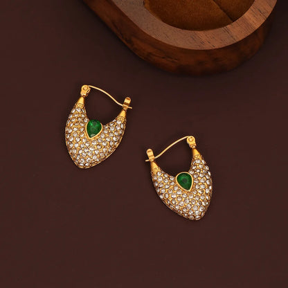 1 Piece IG Style Shiny Geometric Water Droplets Inlay 304 Stainless Steel Zircon Gold Plated Earrings