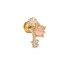 1 Piece Ig Style Simple Style Geometric Flower Plating Inlay Brass Zircon 18k Gold Plated White Gold Plated Ear Studs