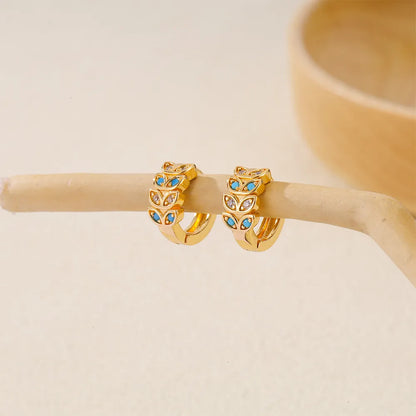 1 Piece IG Style Simple Style Geometric Inlay Copper Zircon Earrings