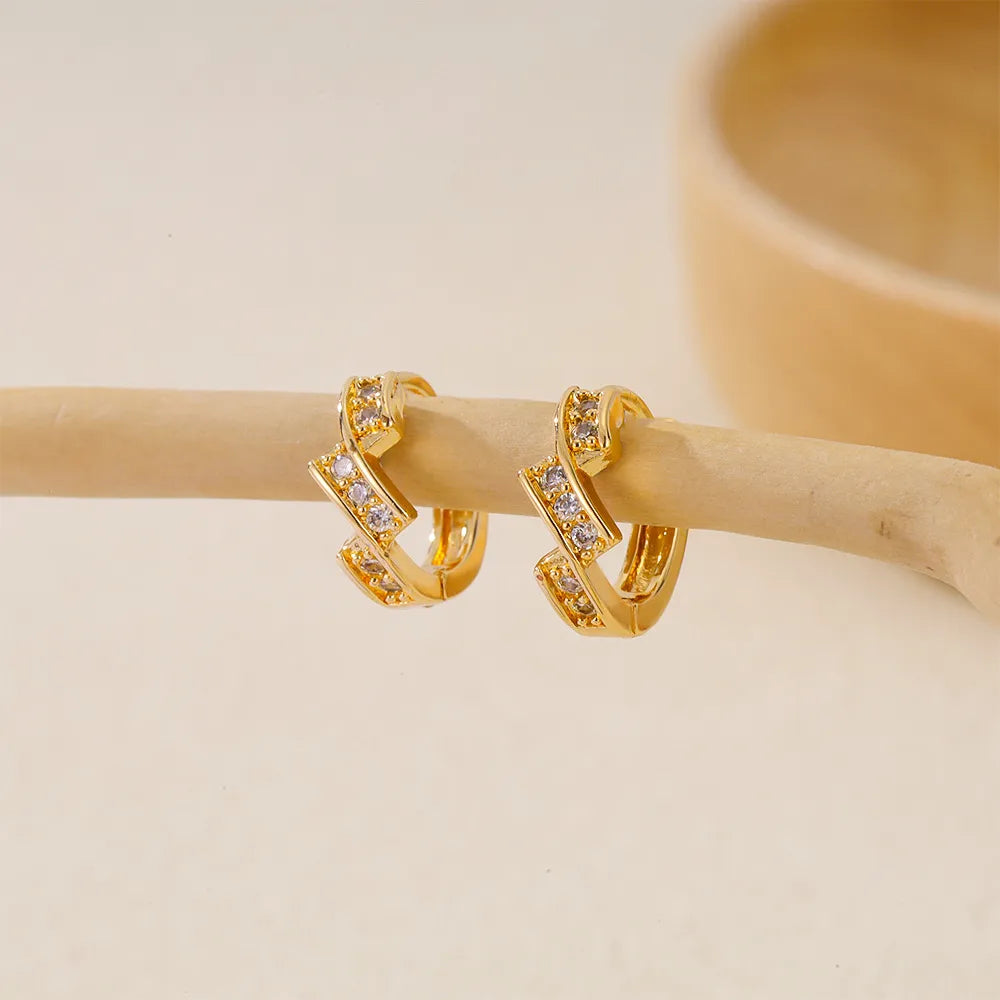 1 Piece IG Style Simple Style Geometric Inlay Copper Zircon Earrings