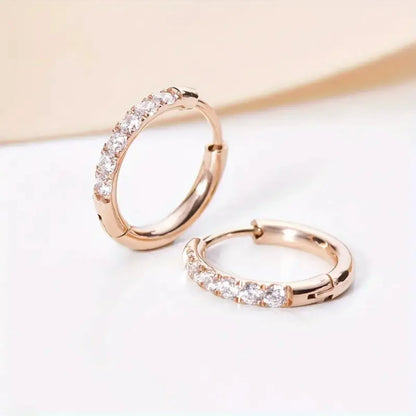 1 Piece IG Style Simple Style Round Inlay 304 Stainless Steel Earrings