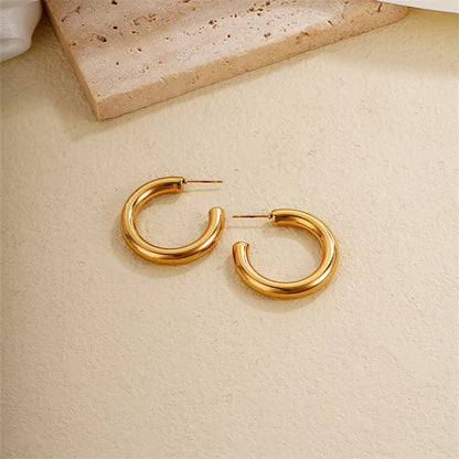 1 Piece Ig Style Simple Style Solid Color Plating Stainless Steel Gold Plated Earrings Ear Studs