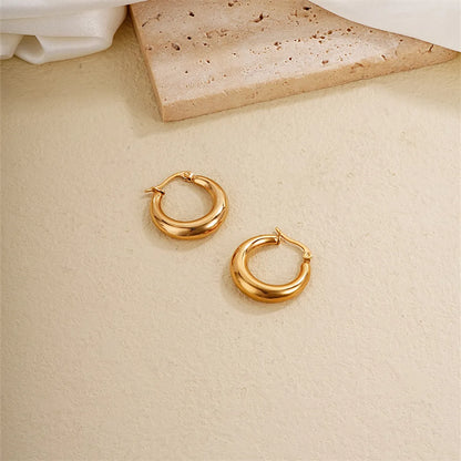 1 Piece Ig Style Simple Style Solid Color Plating Stainless Steel Gold Plated Earrings Ear Studs