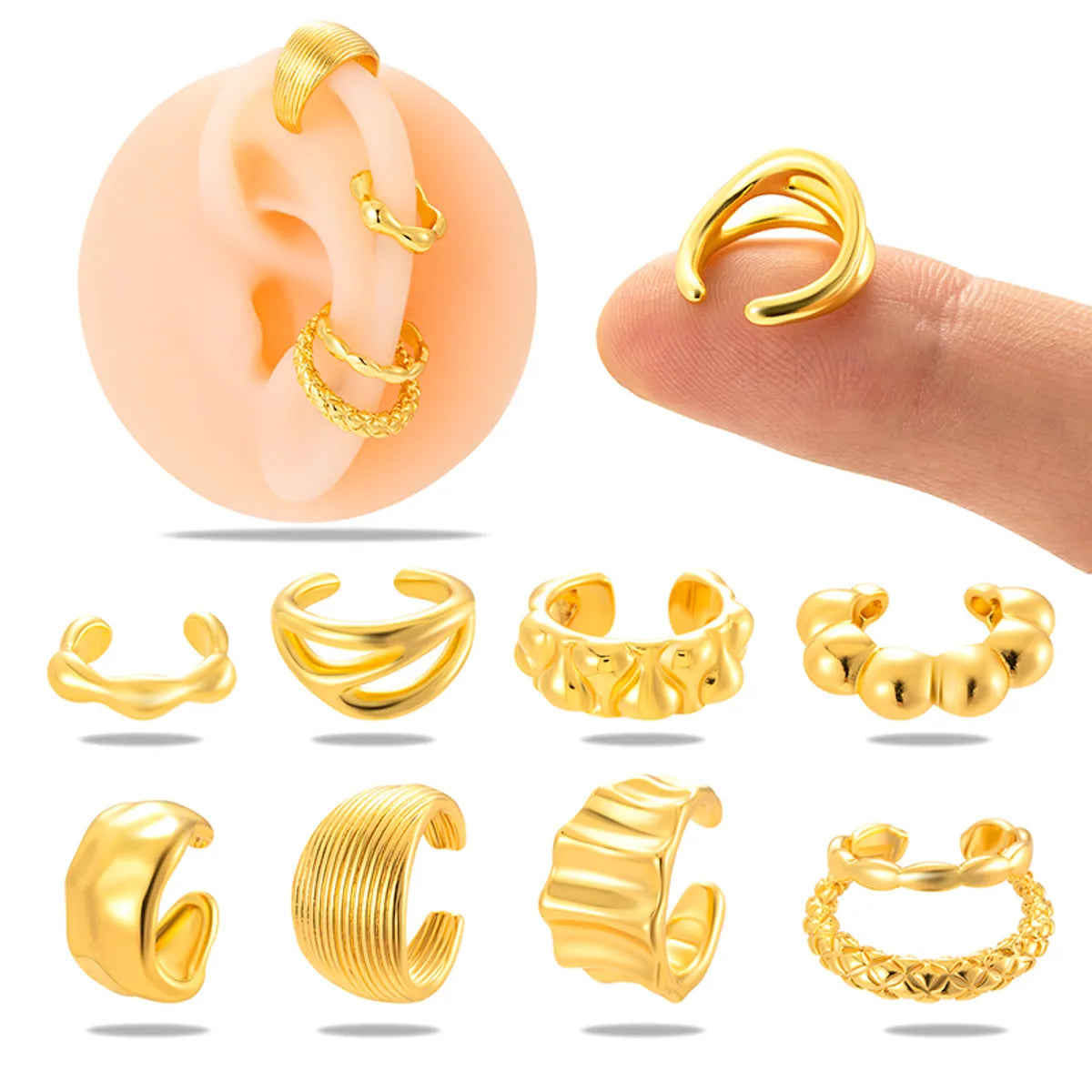 1 Piece Ig Style Solid Color Plating Copper Ear Studs