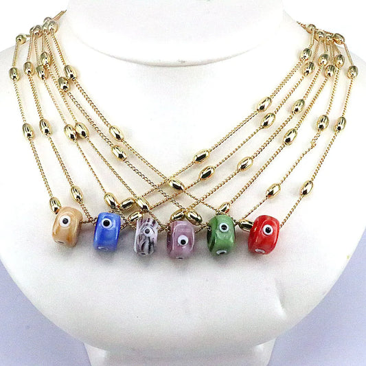 1 Piece Ins Style Eye Copper Plating Necklace