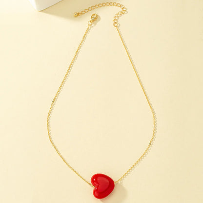 1 Piece Ins Style Heart Shape Alloy Plating Women's Pendant Necklace