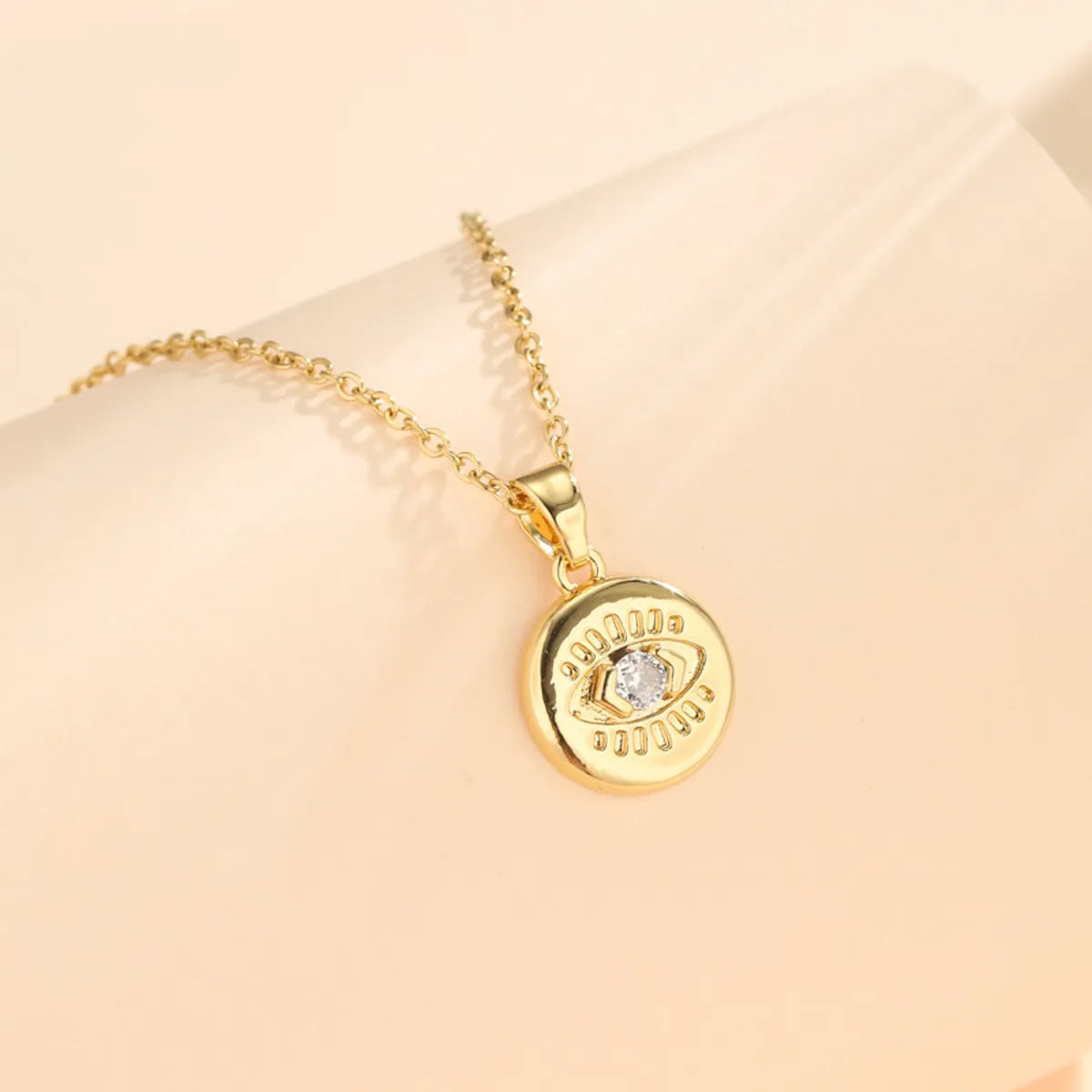 Korean Style Cross Square Flower Stainless Steel Titanium Steel Plating Inlay Zircon 18k Gold Plated Gold Plated Pendant Necklace