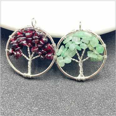 1 Piece Korean Style Tree Natural Stone Plating Necklace