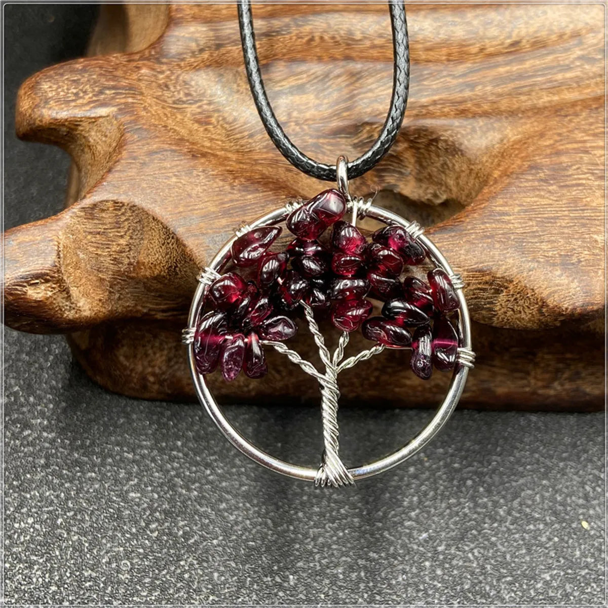 1 Piece Korean Style Tree Natural Stone Plating Necklace