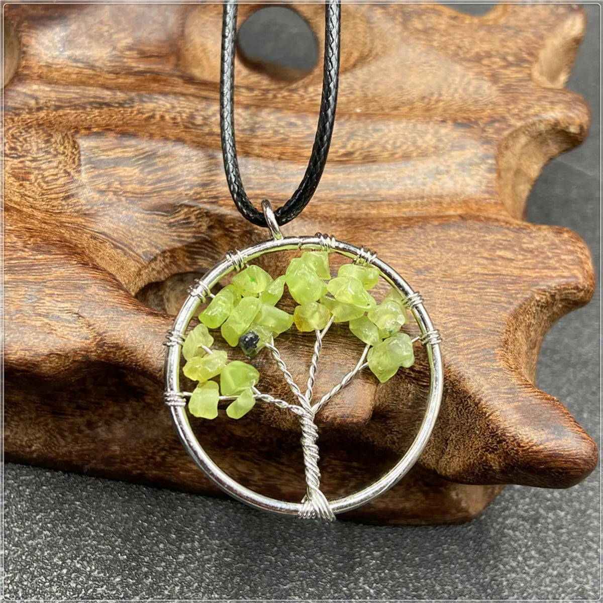 1 Piece Korean Style Tree Natural Stone Plating Necklace