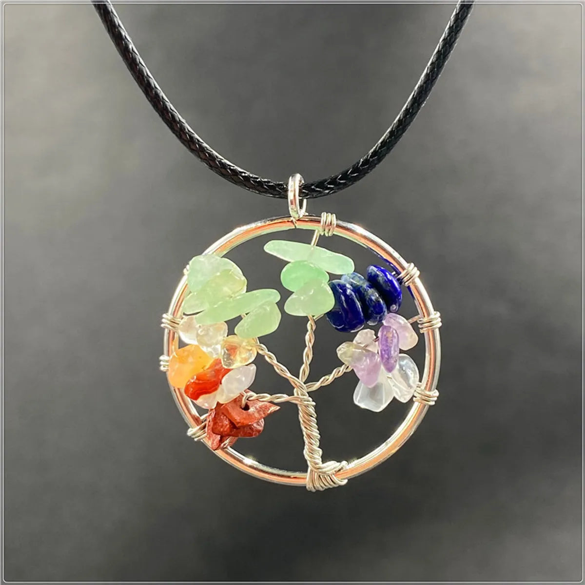 1 Piece Korean Style Tree Natural Stone Plating Necklace