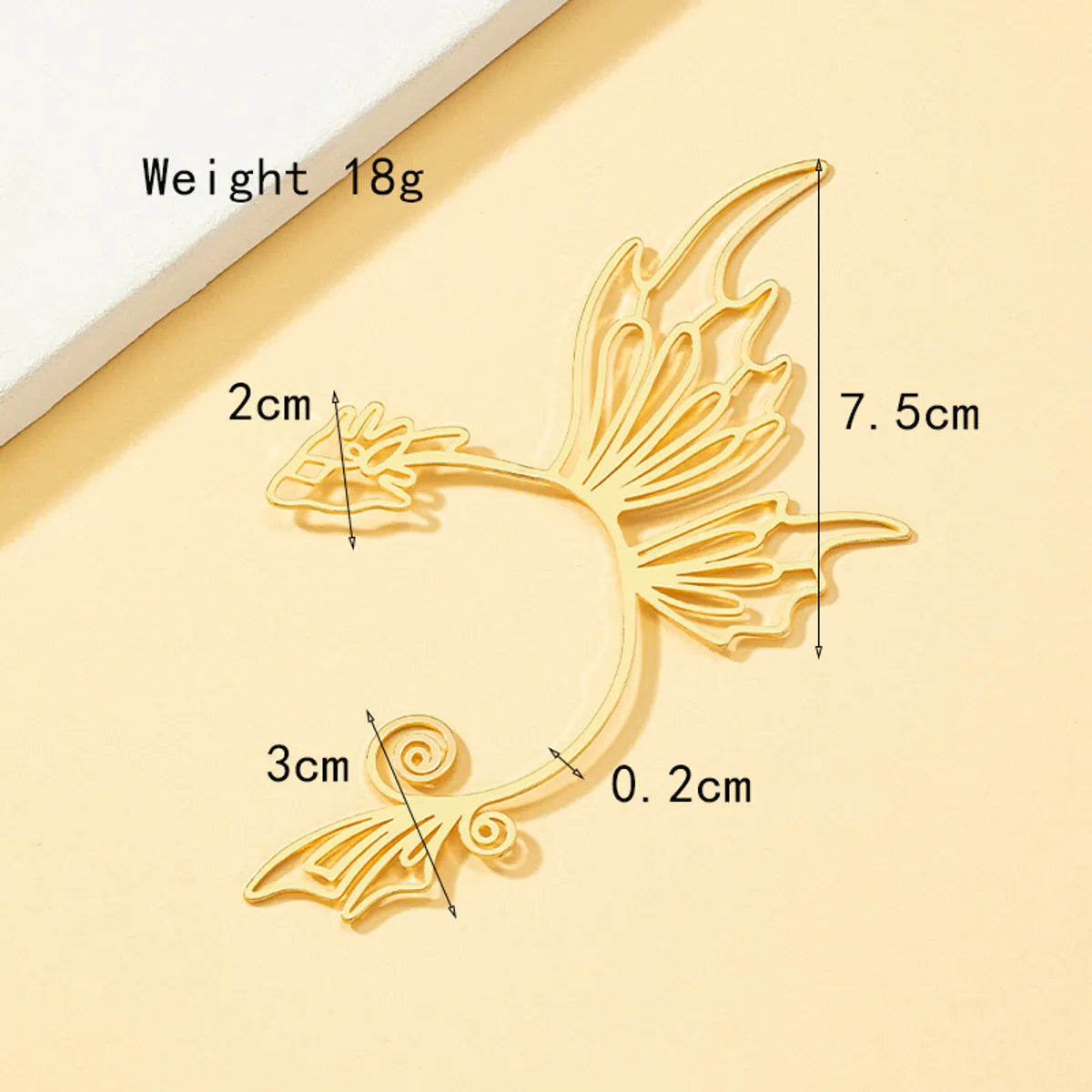 1 Piece Lady Butterfly Plating Hollow Out Alloy 14k Gold Plated Earrings