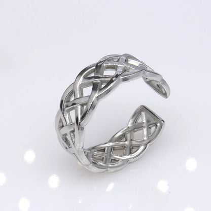 1 Piece Lady Geometric Titanium Steel Plating Open Ring