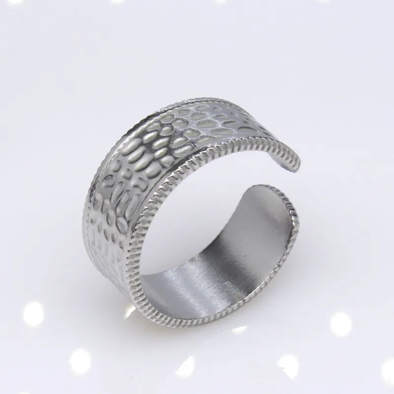 1 Piece Lady Geometric Titanium Steel Plating Open Ring