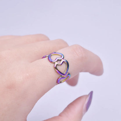 1 Piece Lady Heart Shape Metal Wholesale Open Ring