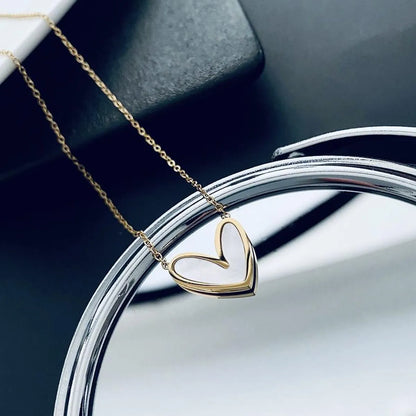 1 Piece Lady Heart Shape Titanium Steel Plating Pendant Necklace