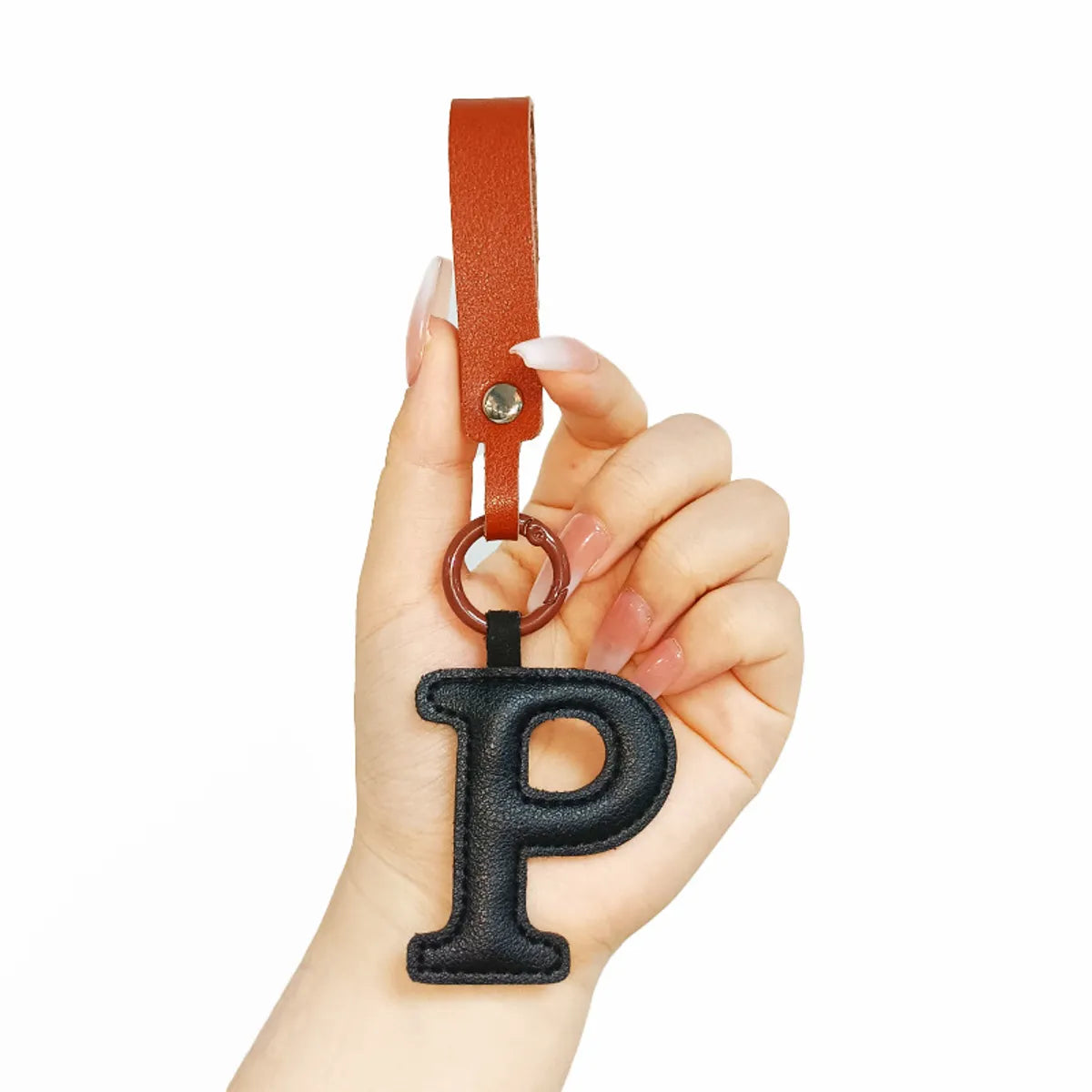 Lady Simple Style Letter Pu Leather Women'S Bag Pendant Keychain