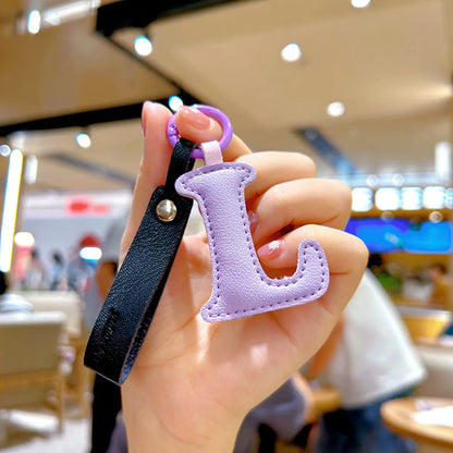 Lady Simple Style Letter Pu Leather Women'S Bag Pendant Keychain