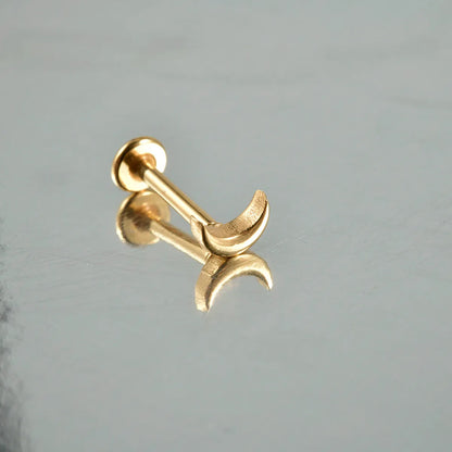 1 Piece Lip Rings Casual Hawaiian Tropical Star Moon 304 Stainless Steel 18K Gold Plated Ear Cartilage Rings & Studs