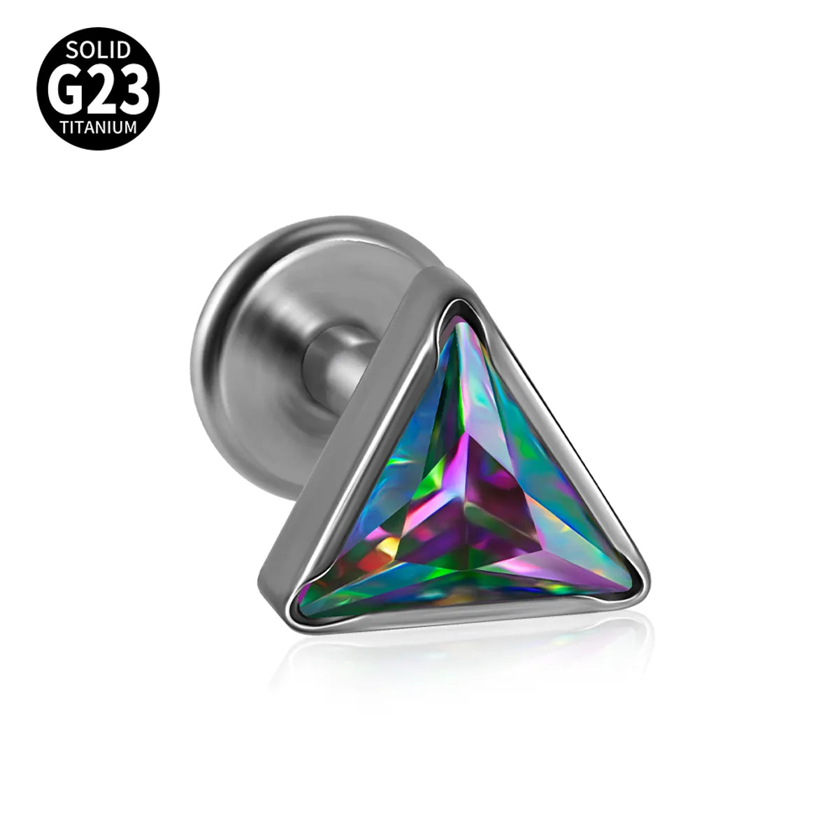 1 Piece Lip Rings Casual Simple Style Triangle G23 Titanium Alloy Inlay Zircon Lip Rings Ear Cartilage Rings & Studs Nose Rings & Studs