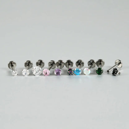 1 Piece Lip Rings Formal Sweet Simple Style Round Titanium Alloy Polishing Zircon Ear Cartilage Rings & Studs