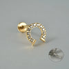 1 Piece Lip Rings Punk Geometric Titanium Polishing Inlay Zircon Lip Rings Ear Cartilage Rings & Studs