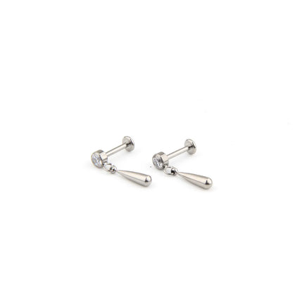 1 Piece Lip Rings Simple Style Geometric Pure Titanium Lip Stud