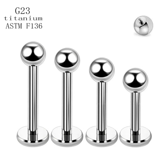 1 Piece Lip Rings Simple Style Solid Color Pure Titanium Lip Stud Ear Studs Tongue Nail