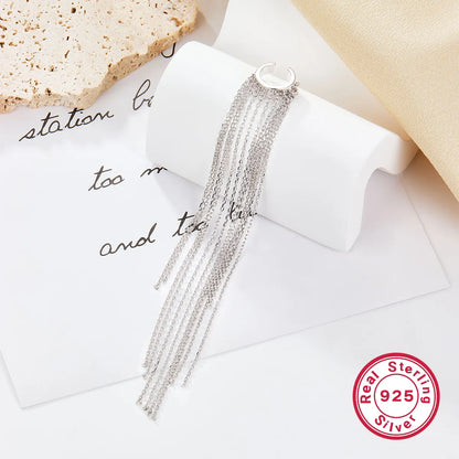 1 Piece Luxurious Solid Color Plating Chain Sterling Silver White Gold Plated Drop Earrings