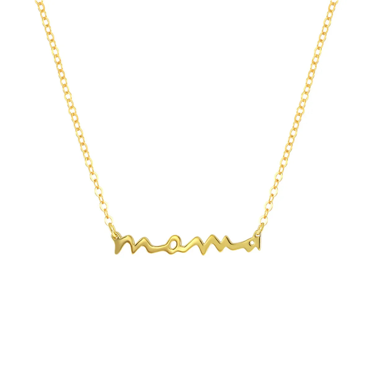 1 Piece Mama Simple Style Letter Sterling Silver Plating Necklace