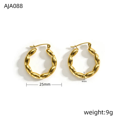 1 Piece Marine Style Simple Style Conch Spiral Stripe Side Stripe 304 Stainless Steel 18K Gold Plated Earrings