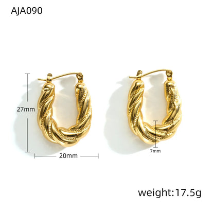 1 Piece Marine Style Simple Style Conch Spiral Stripe Side Stripe 304 Stainless Steel 18K Gold Plated Earrings