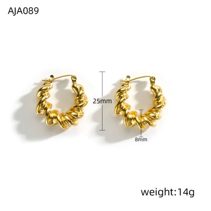 1 Piece Marine Style Simple Style Conch Spiral Stripe Side Stripe 304 Stainless Steel 18K Gold Plated Earrings